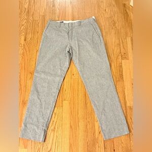 J. Crew Light Gray Slim unstructured suit pants in cotton linen 31 x30